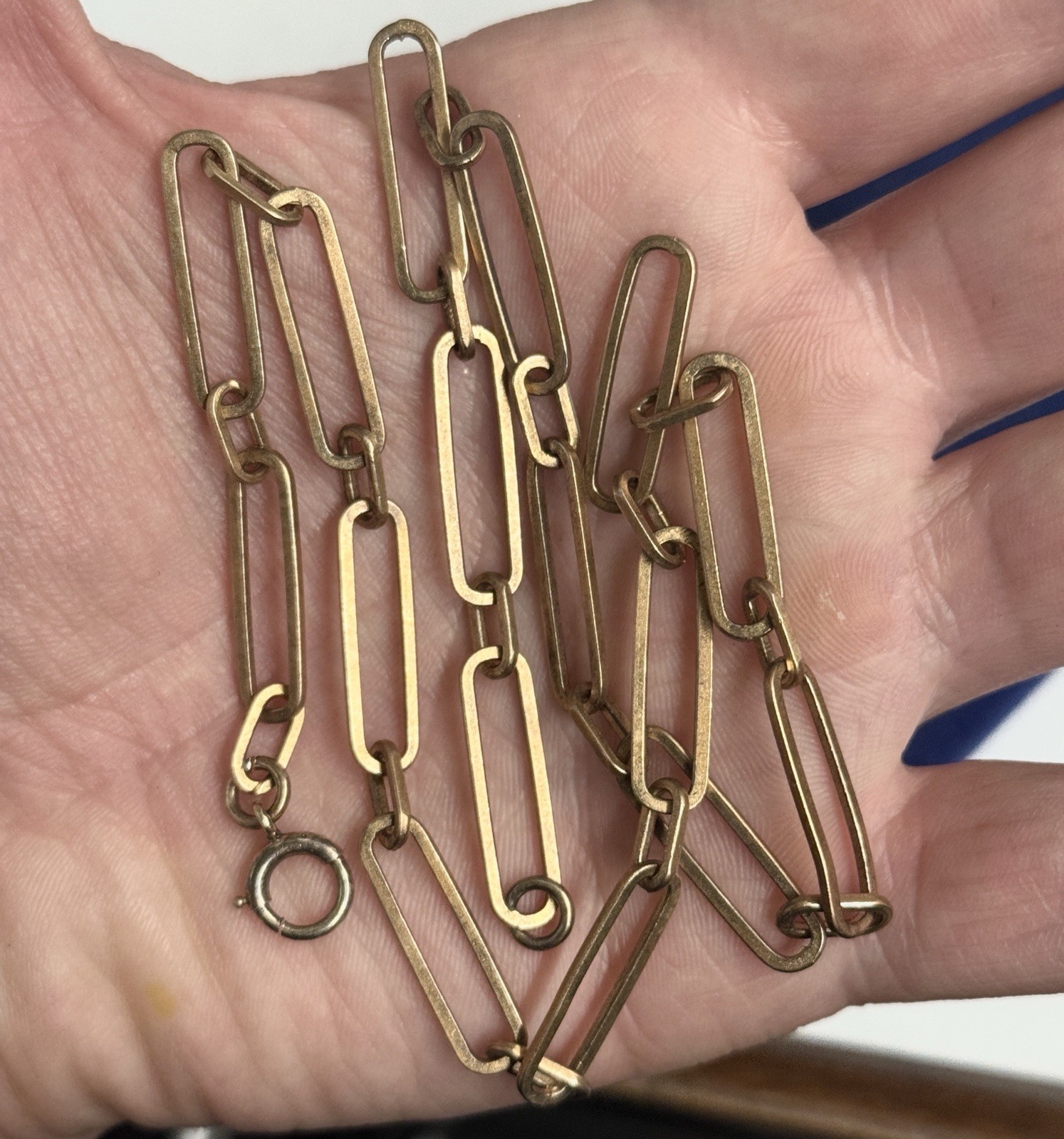 BIG! Vintage 925 Paperclip Chain 17.5” Cable Necklace 14.6g Vtg Rolo 6.3mm