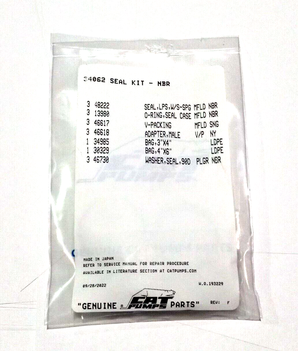 Cat Pumps Seal Kit #34062 for Cat 5DX