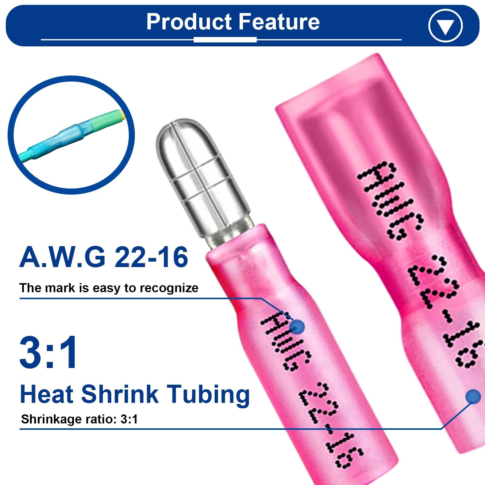 110Pcs Heat Shrink Bullet Wire Heat shrink style 111PCS Bullet Connectors