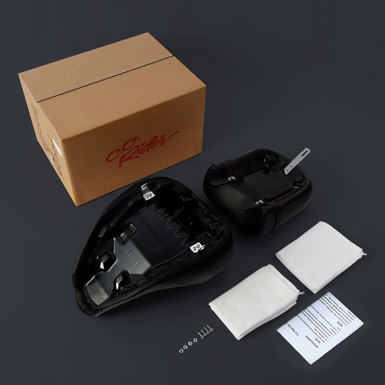 Black Driver Passenger Two-Up Seat Fit For Indian Chieftain Springfield 14-2023