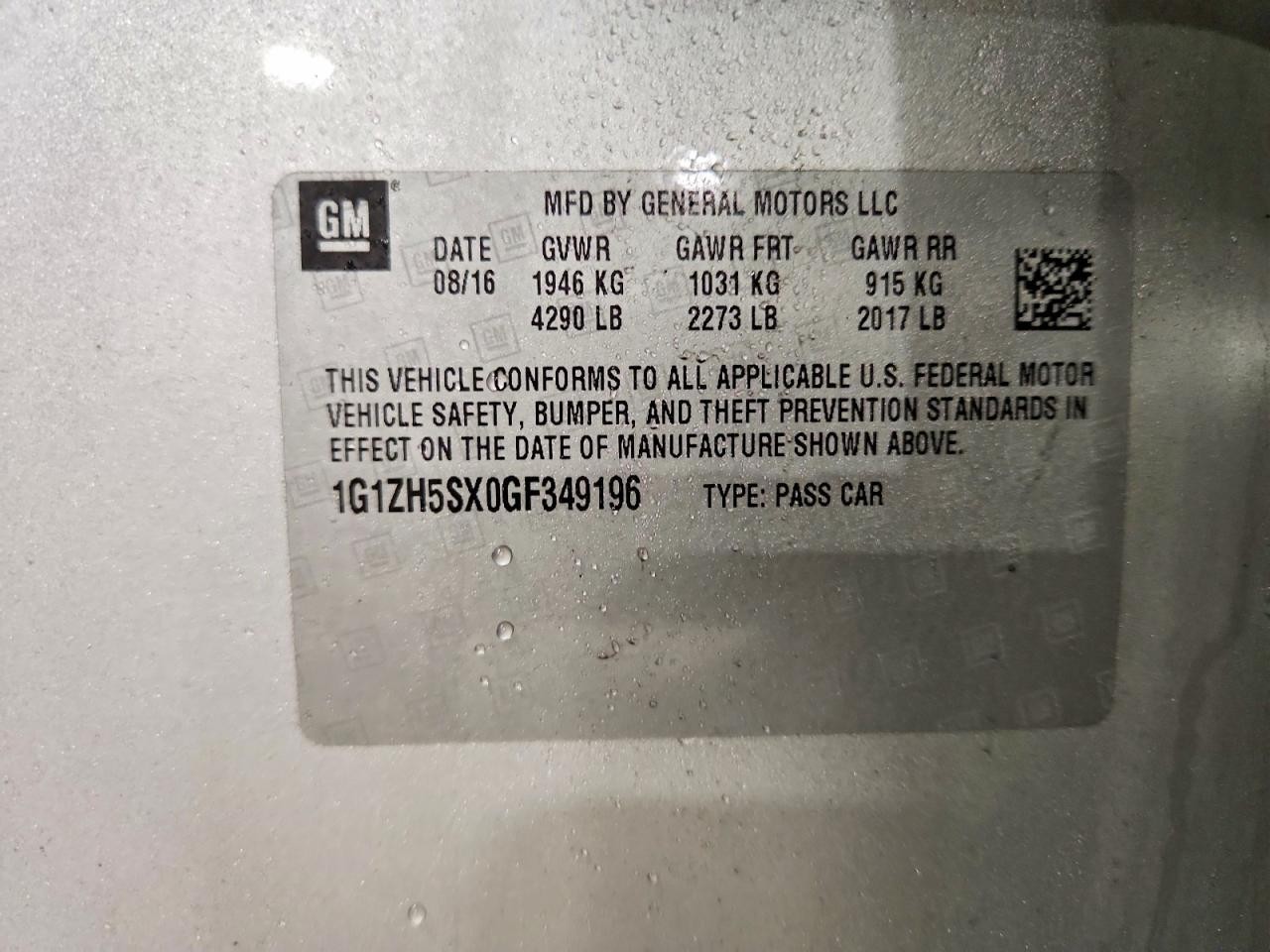 Used Engine Complete Assembly fits: 2016 Chevrolet Malibu 2.0L VIN X 8th digit o