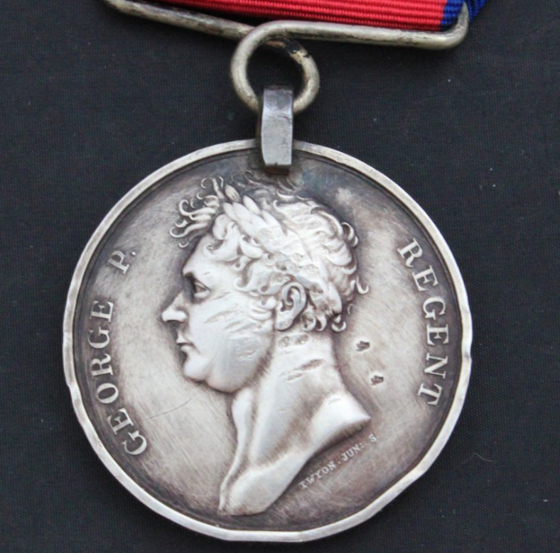 British Waterloo Artillery Decoration – Prince Regent & Wellington – Named