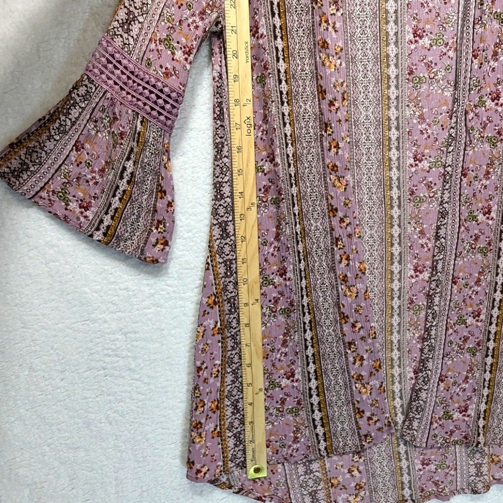 Gypsies & Moondust Boho Floral Print Belle Sleeve Longline Open Kimono Duster