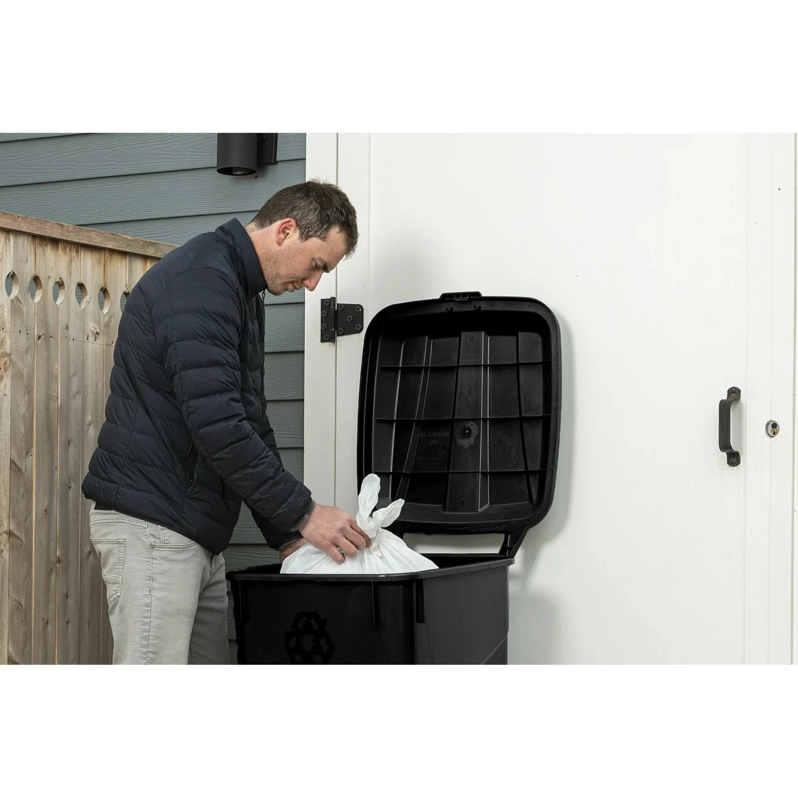 (2 pack) Hyper Tough 45 Gallon Wheeled Heavy Duty Plastic Garbage Can