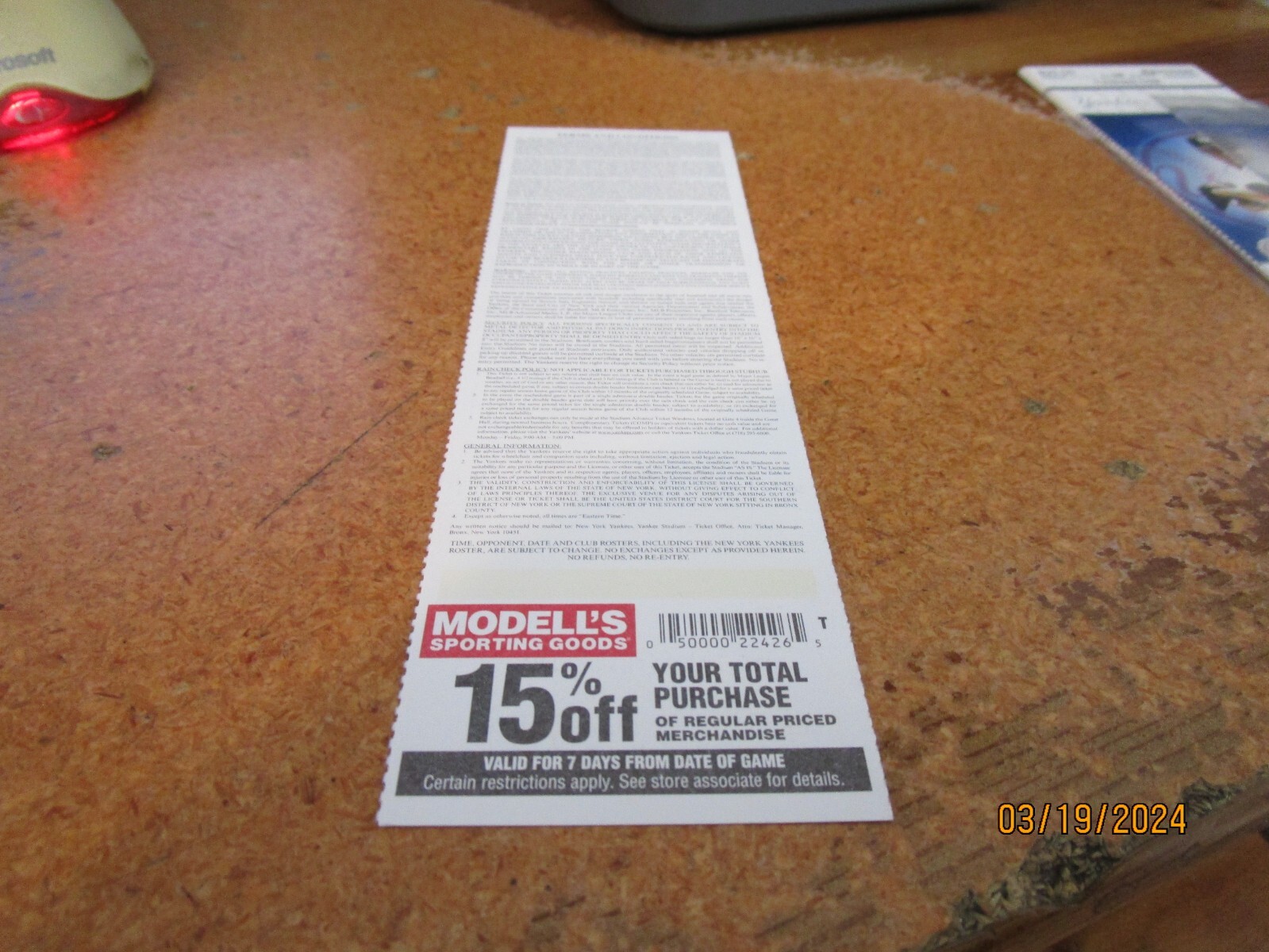 MARIANO RIVERA New York Yankees 1000TH CAREER GAME MAY 25 2011 Full TICKET !!