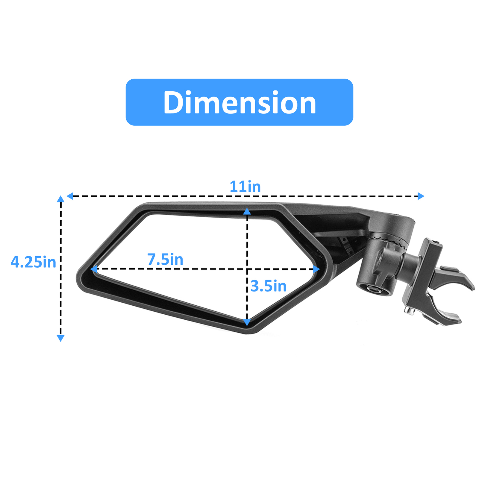 For 2020-2024 Polaris RZR PRO XP 2/4 UTV Rear Side & Center View Convex Mirrors
