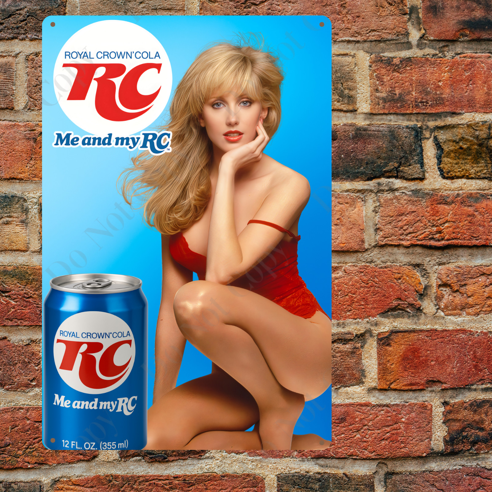 Sexy Girl RC Cola Vintage Style Tin Metal Garage Soda Sign Man Cave Decor