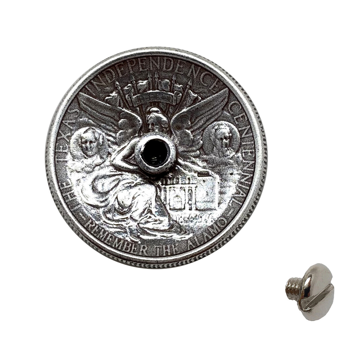 Texas Centennial Half Dollar Eagle Star Reproduction Coin Concho Screw back