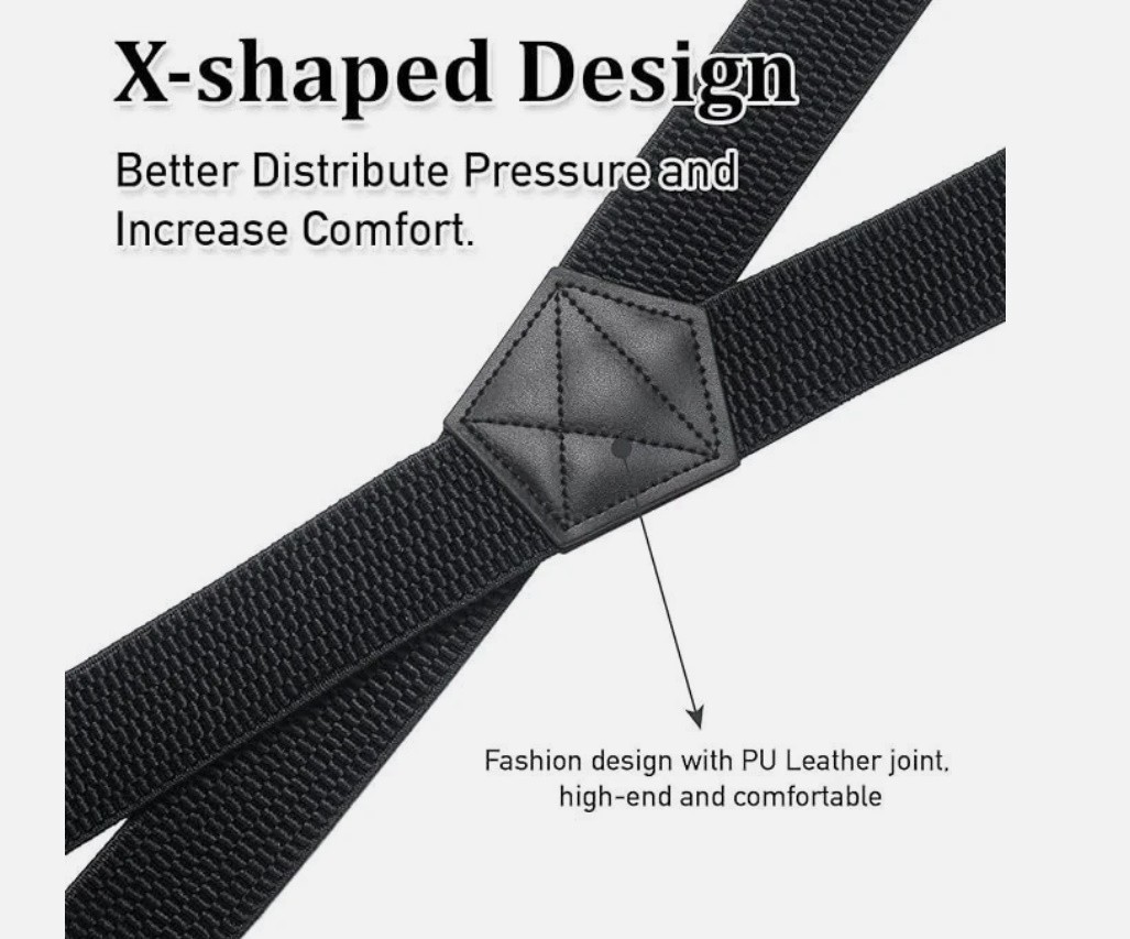 Suspenders for Men Heavy Duty, X Back Hidden Suspender 1.5 Under Clothing