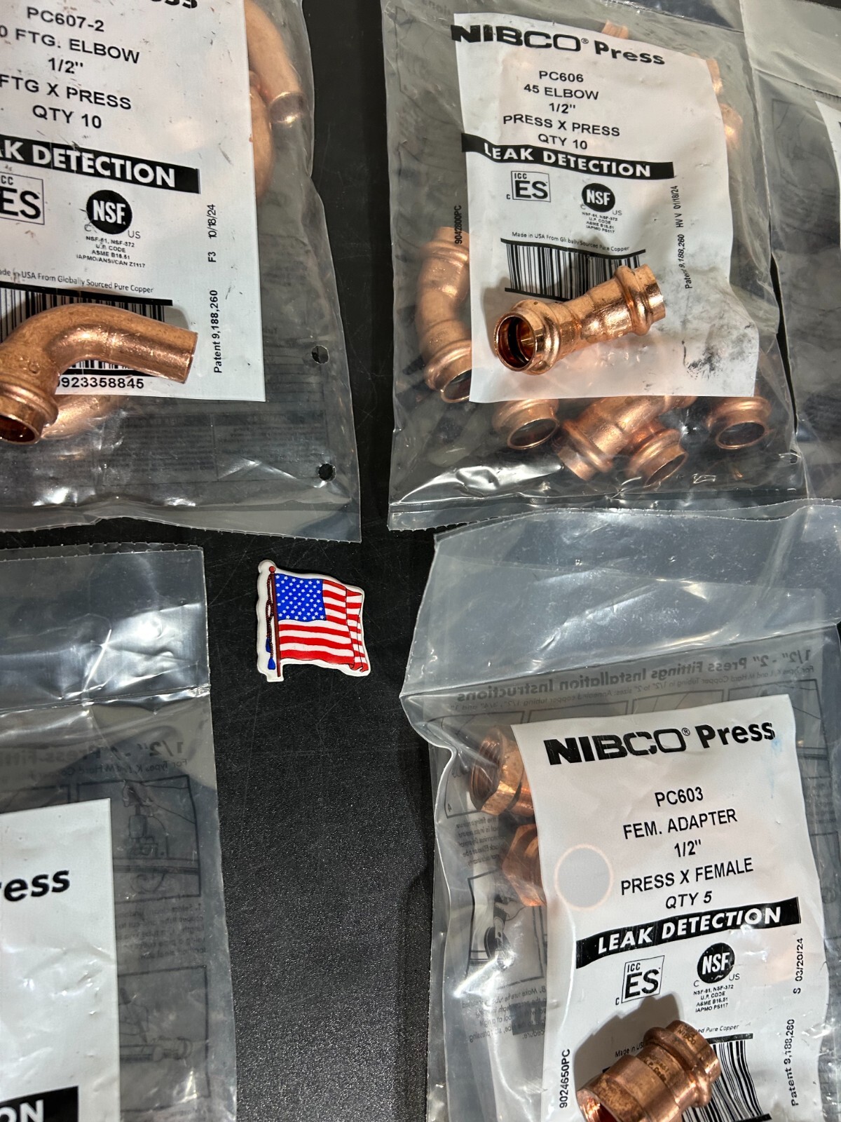 MADE IN USA 80 - NIBCO VIEGA PROPRESS COPPER FITTINGS 1/2" PRO PRESS