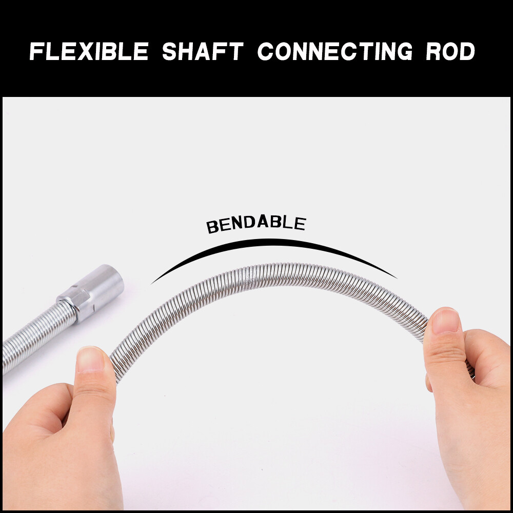 Flexible Socket Extension Bar Shaft Set 1/2" 1/4" 3/8" Ratchet Flex 10" 8" 6"