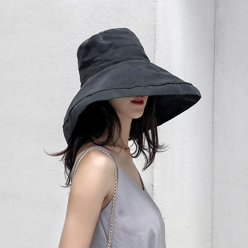 Women Wide Brim Fisherman Hat Beach Bucket Summer Foldable Cap Sun UV Protection