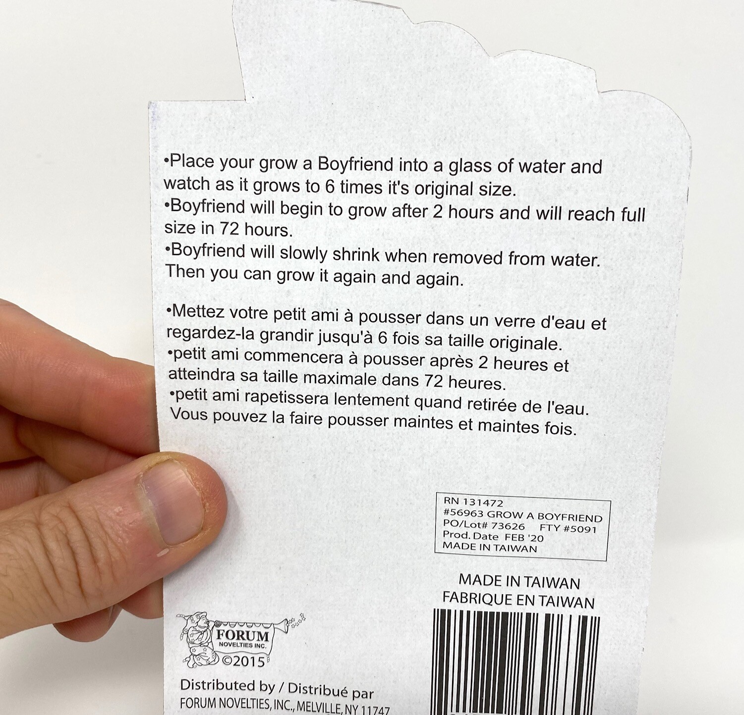 GROW A BOYFRIEND YOUR OWN MAN MALE RUDE SECRET SANTA GIFT STOCKING JOKE GAG TOY