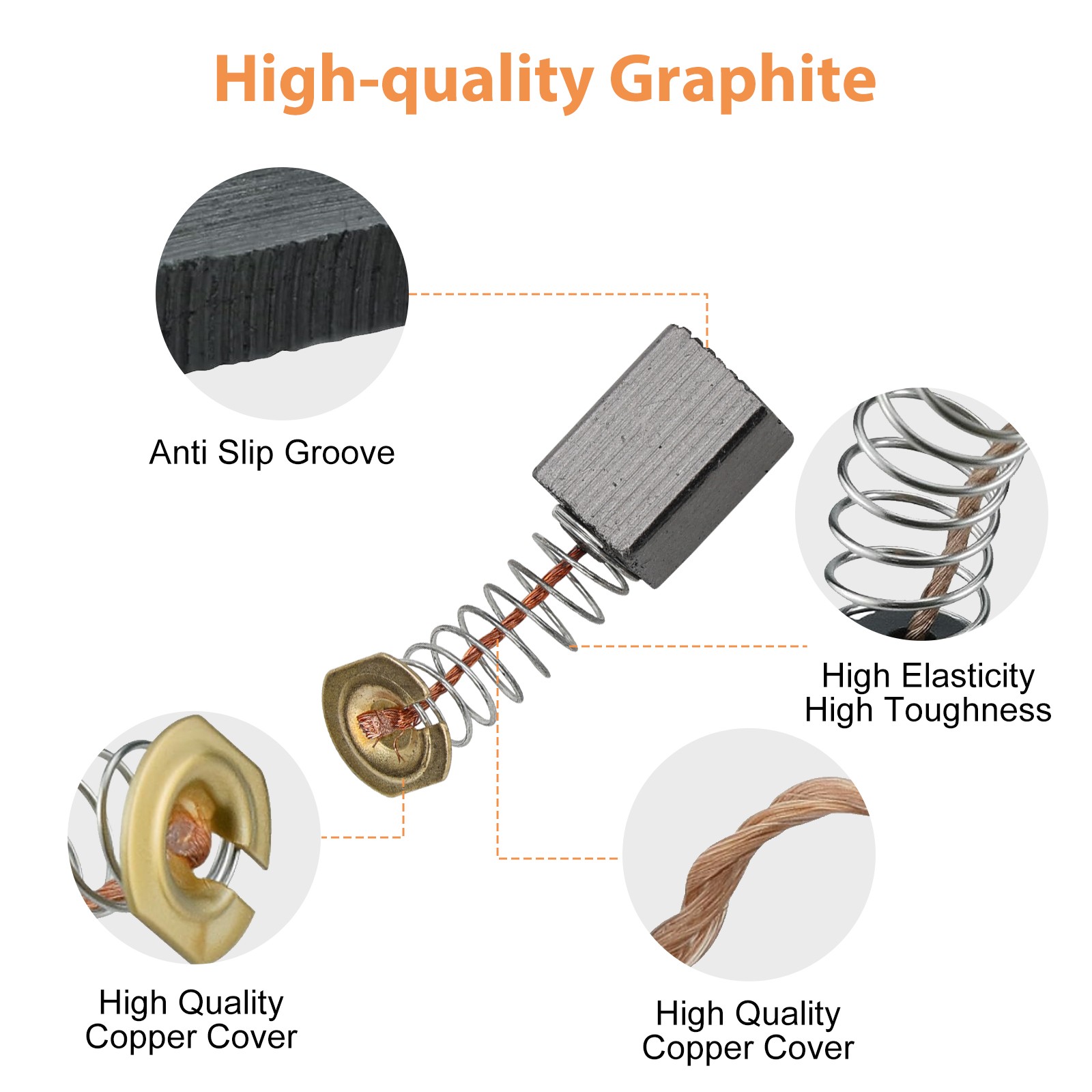 120pcs Power Tool Carbon Brushes Motor Repair Set for Drills Saws Grinder Vacuum