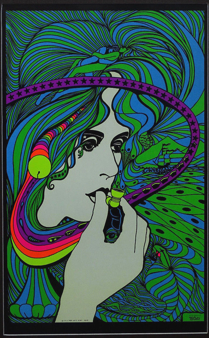 Choose from 65 different Psychedelic Blacklight Mini-Poster reproductions 9"x14"