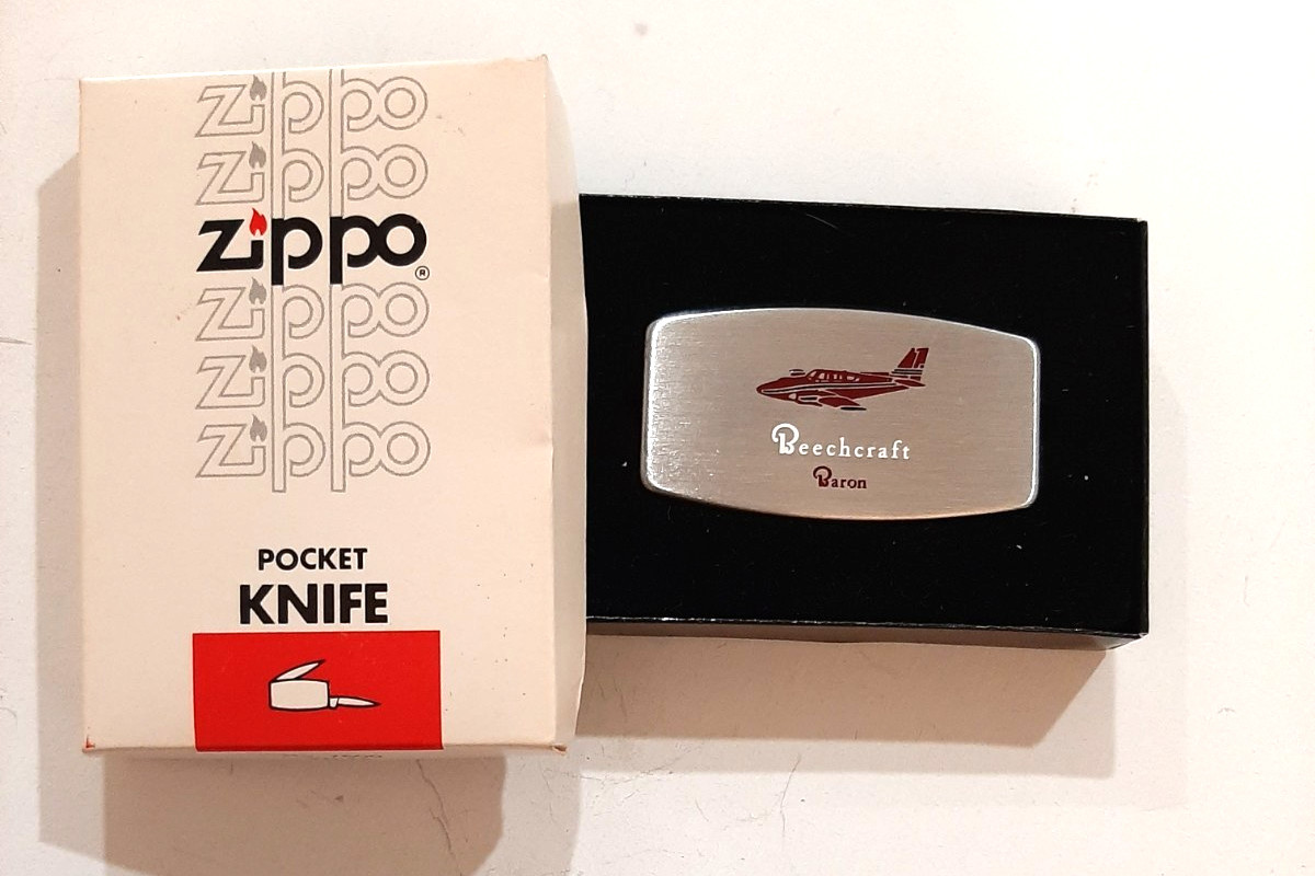 Zippo Pocket Knife BEECHCRAFT BARON Beech Aircraft Airplane Wichita Kansas NIB