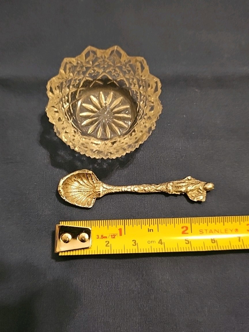 Salt Cellar with Unique Silver Spoon Made In Italy