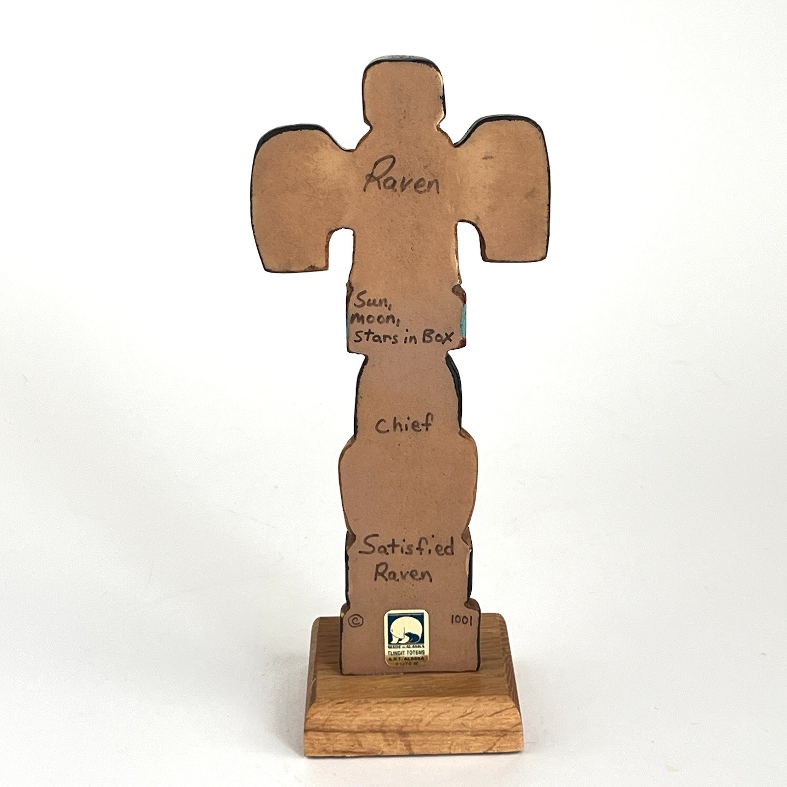 Pacific Northwest Native American Totem Pole Tlingit Raven Chief Box Alaska 10”