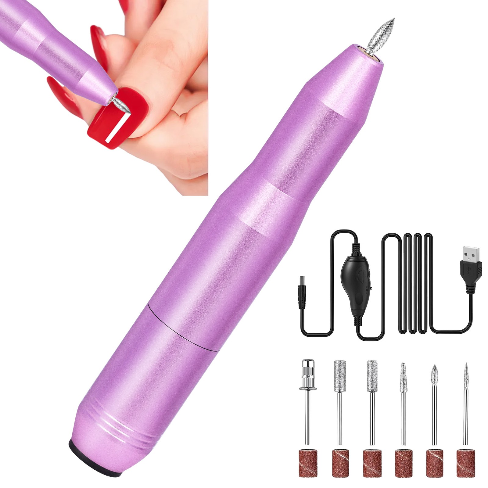 Portable Electric Nail Drill - Corded Pro Tool for Acrylic & Gel Nails
