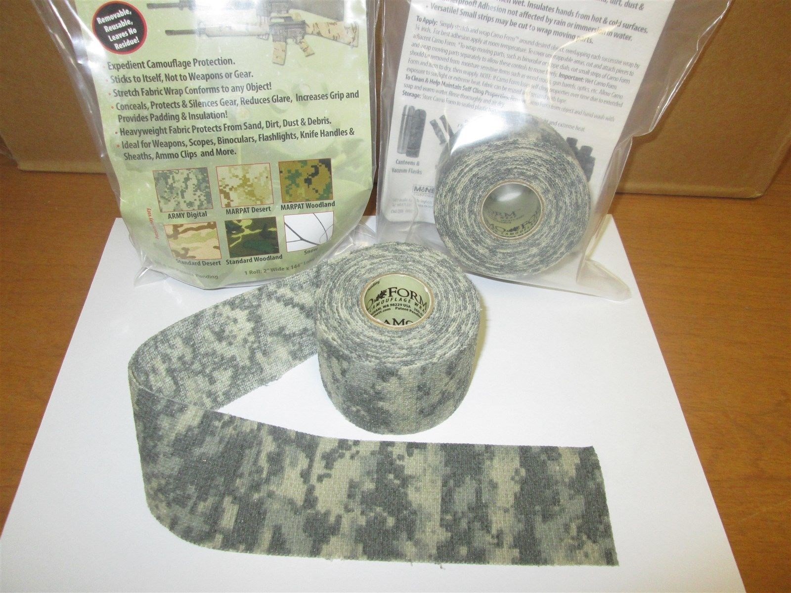 McNett Tactical Camo Form Protective Camouflage Wrap ACU First Aid Gun Hunt Camp