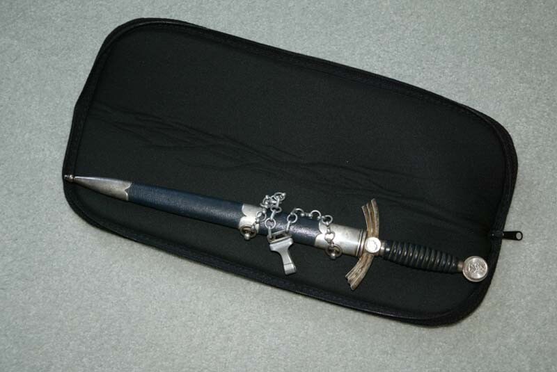 Custom 20" X 5" padded zipper case a perfect fit for most WW2 Daggers