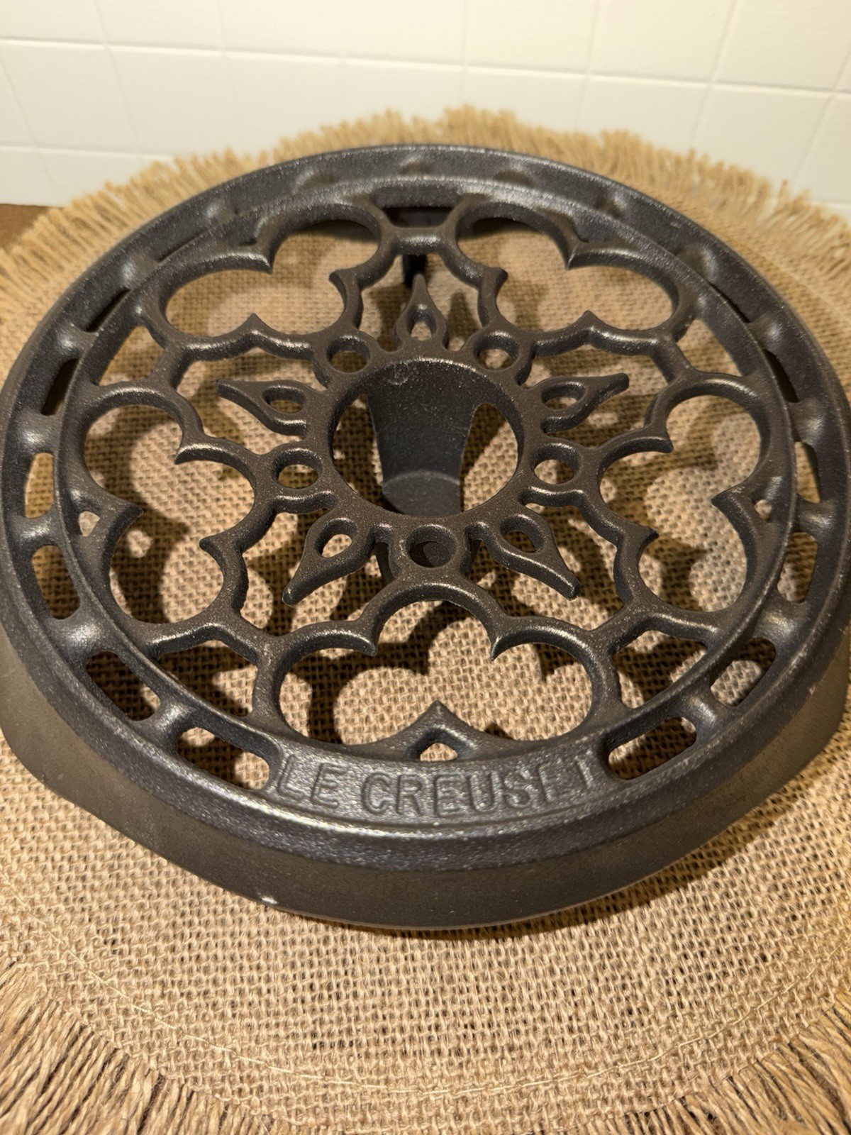 Le Creuset Enameled Cast Iron Deluxe Round Trivet, with Candle Warmer.
