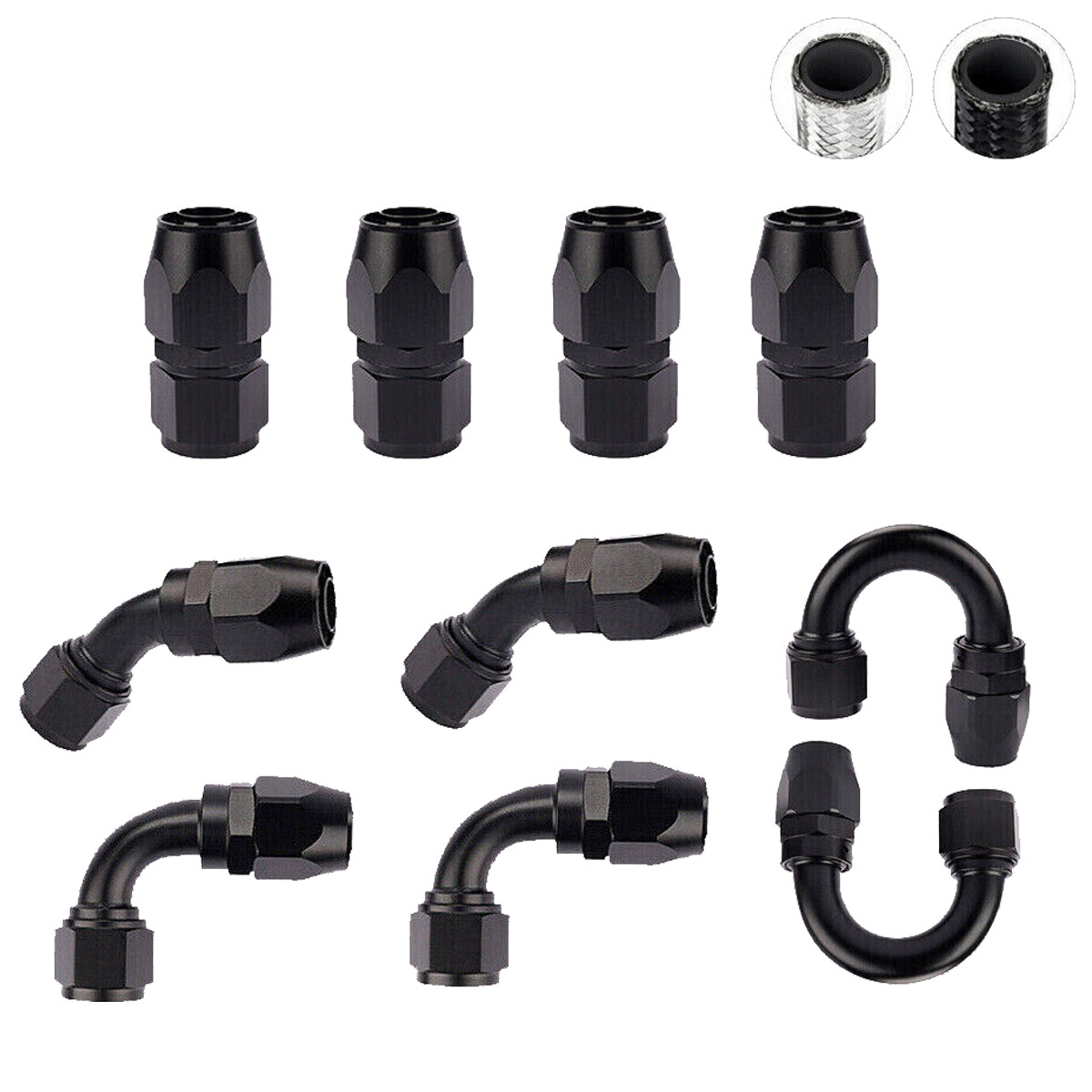10-20PCS 4AN 6AN 8AN 10AN 12AN Swivel Fuel Oil Gas Hose End Fitting Adapter Kit