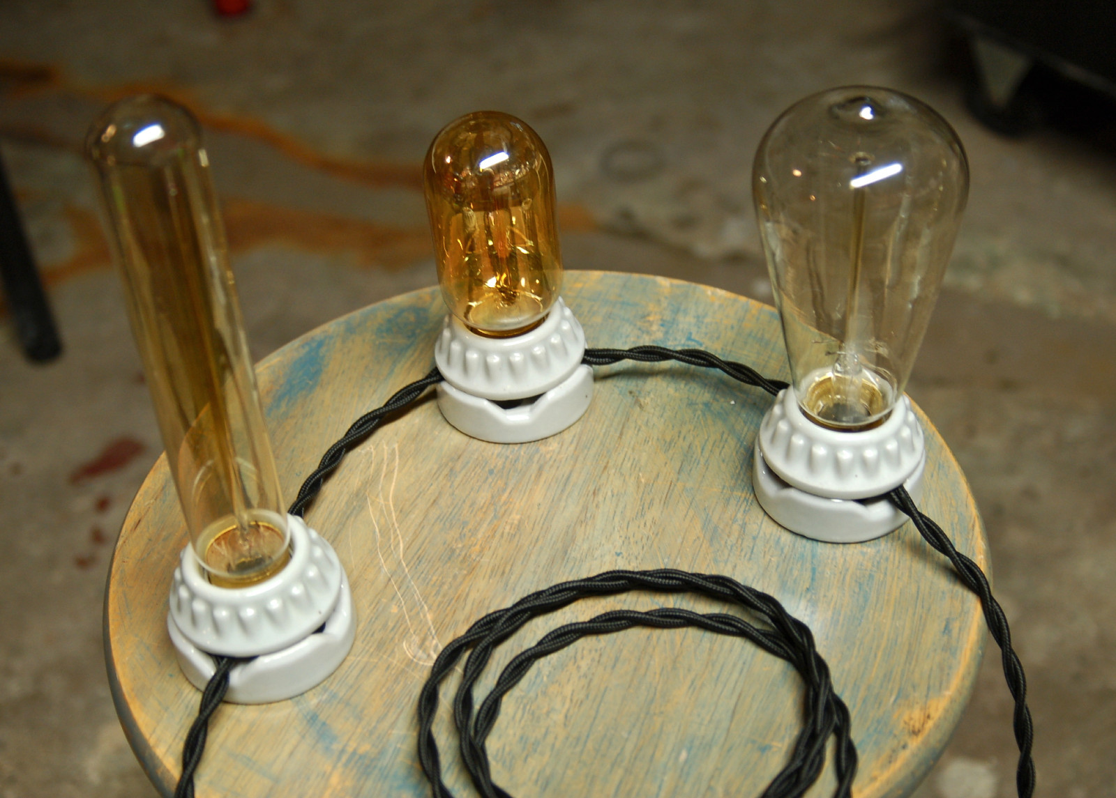 Flush Mount Lamp Holder - Two Piece Porcelain Sign Socket Vintage Marquee Lights