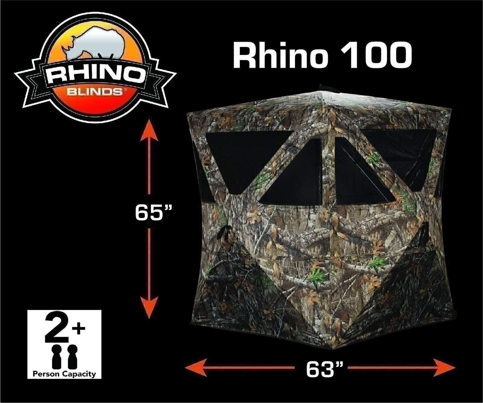 Rhino blinds R100-RTE 2 Person Hunting Ground Blind, Realtree Edge