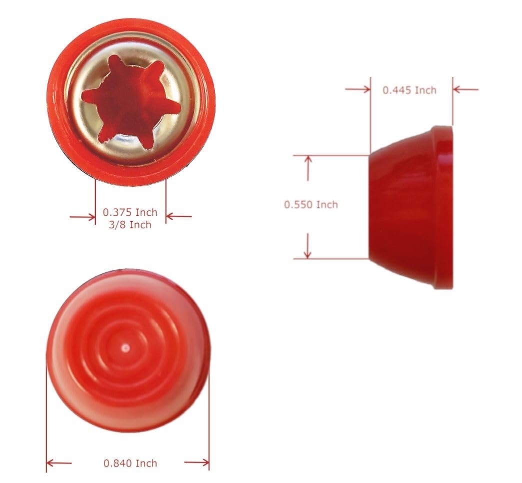 Quadrapoint Hub Caps for Bike/TRIKES/Scooter Compatible with 3/8 inch, Red