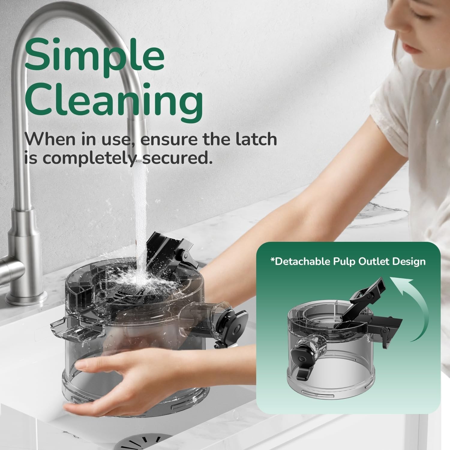 Canoly C16 Cold Press Juicer, 6" Extra Wide Feed Chute, 3-IN-1 Strainers (Juice