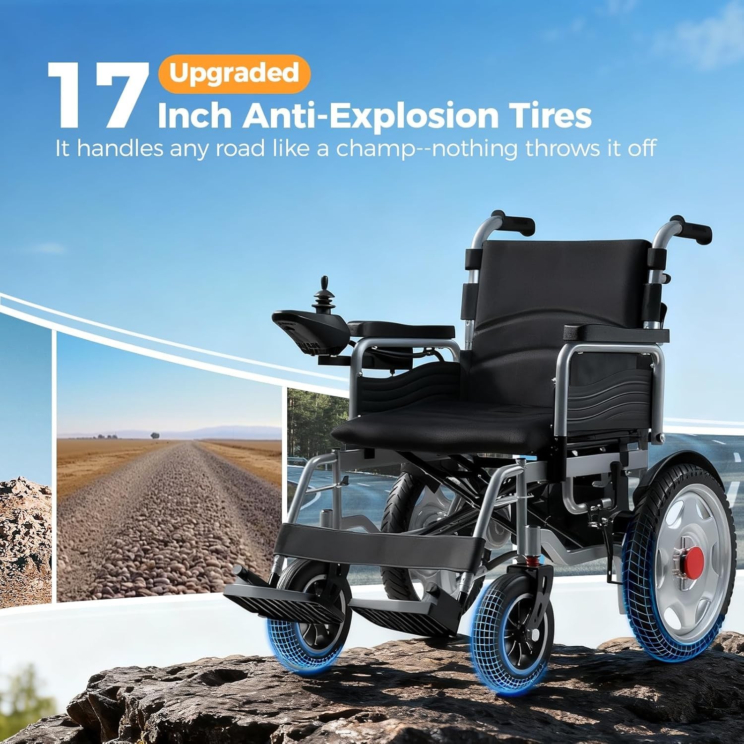 refubrished Electric Wheelchair 15 Miles Long Travel Range, 500W Dual Motors