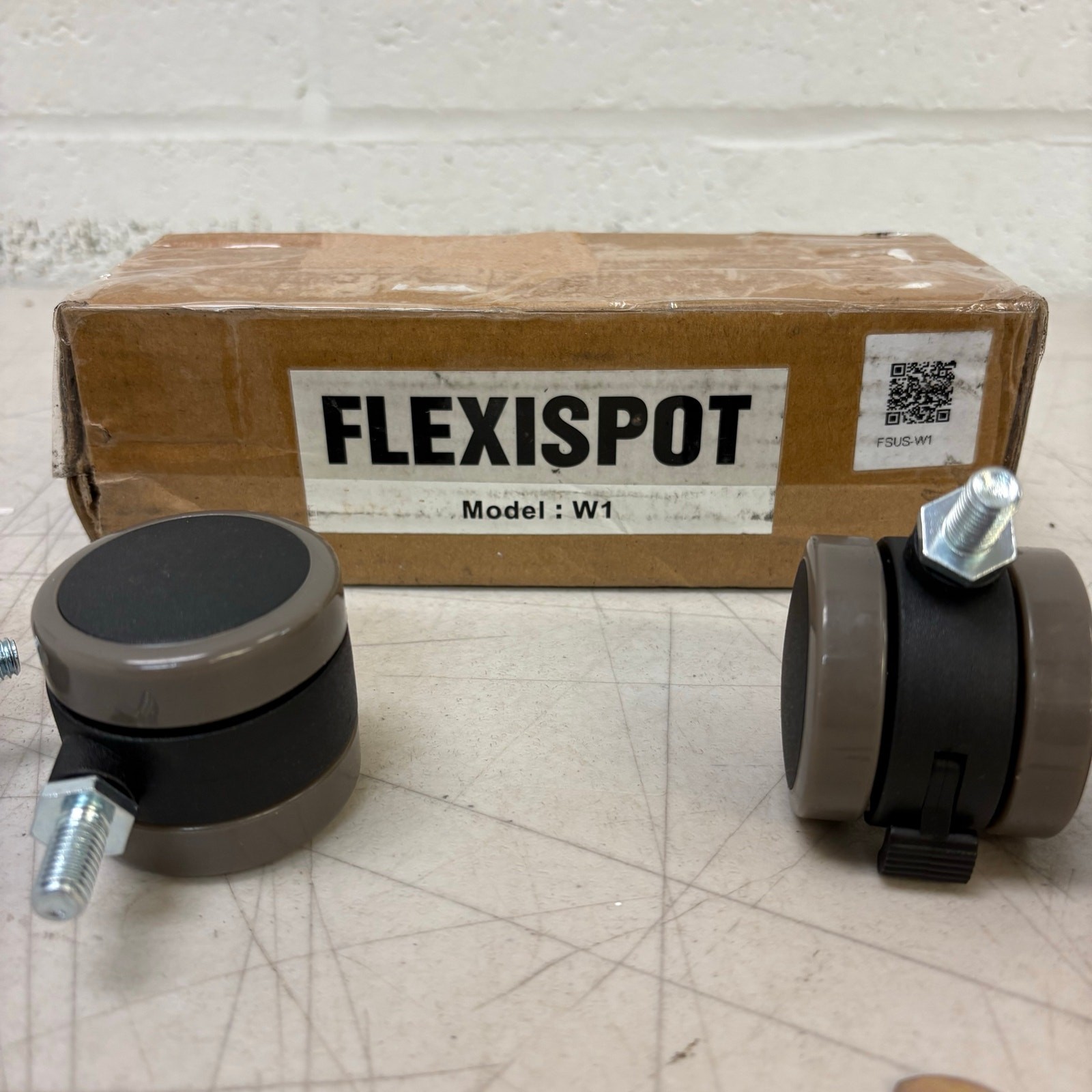 Flexispot Standing Desk Casters W1, Set of 4, Office Desk Wheels - Gray/Black