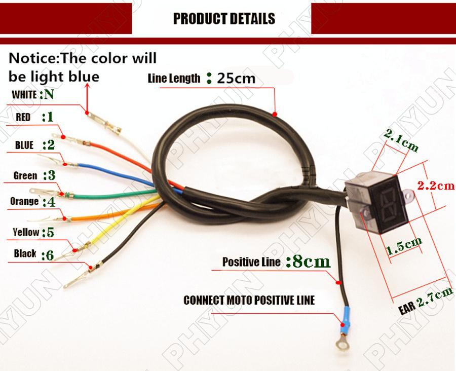Universal 6 Speed N-6 Digital Gear Indicator Shift Lever Sensors Gear Display