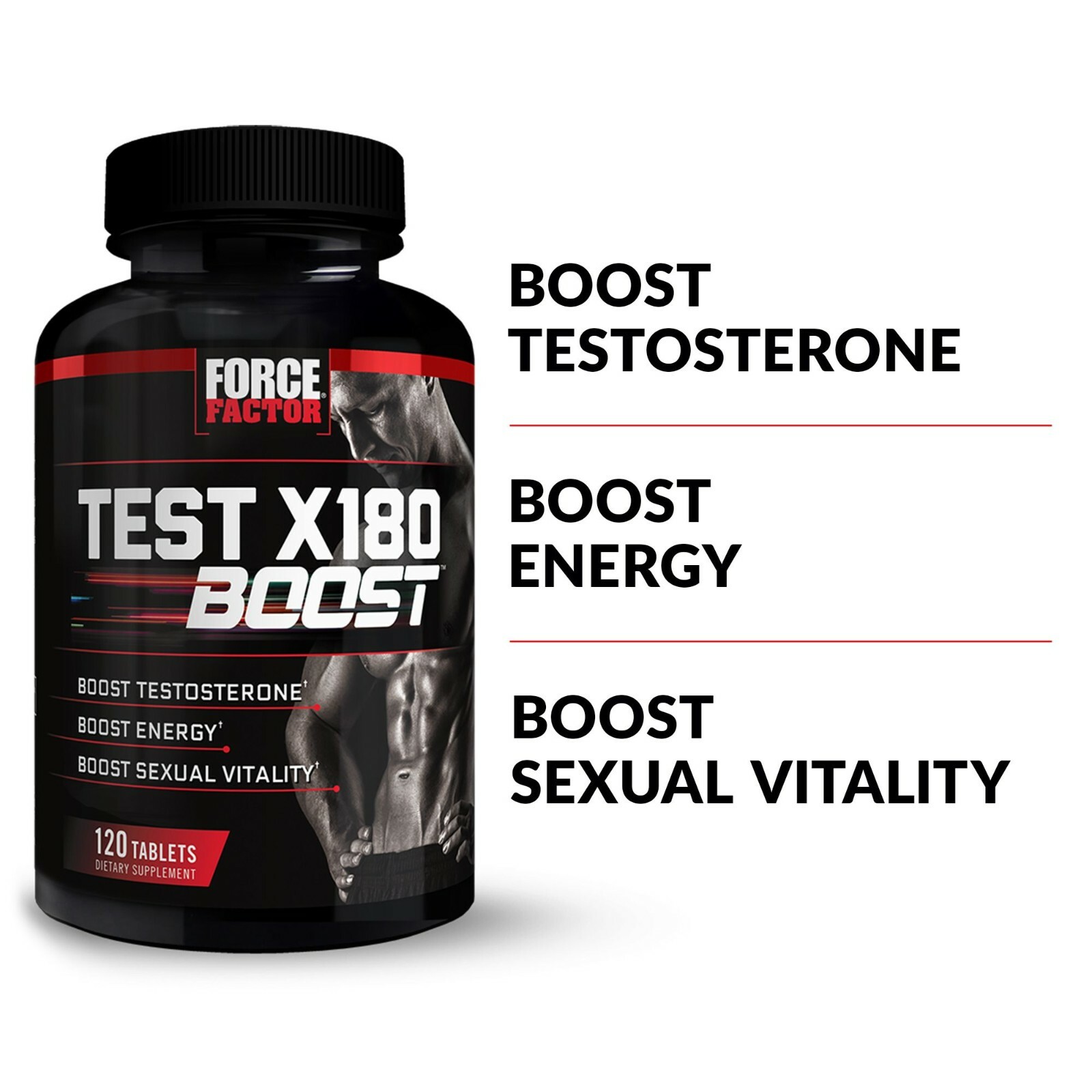 Force Factor Test X180 Boost, Testosterone Booster for Men, Testosteron Pills