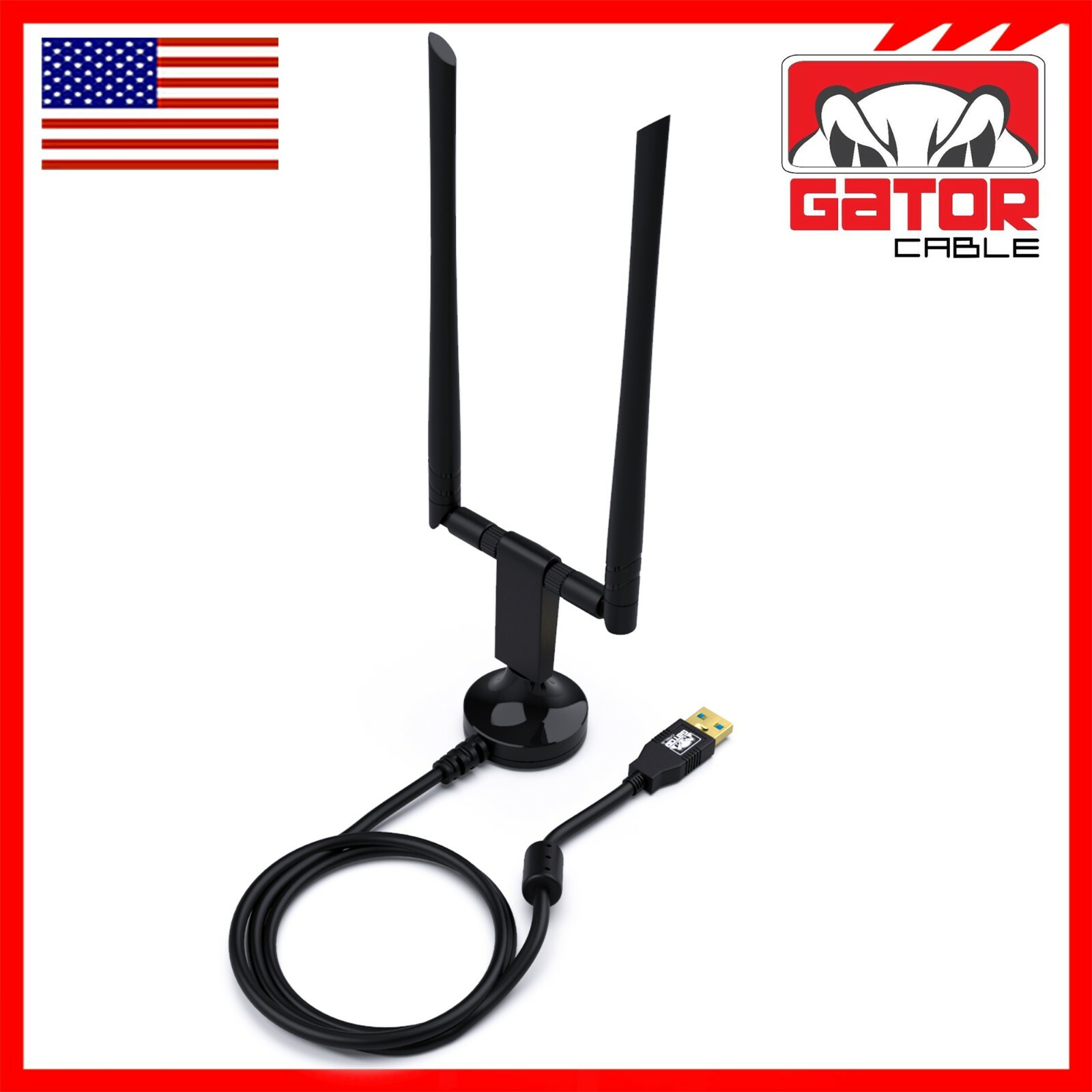 WiFi Wireless Antenna USB 3.0 Adapter Long Range 1200Mbps Dual Band 5GHz 2.4GHz