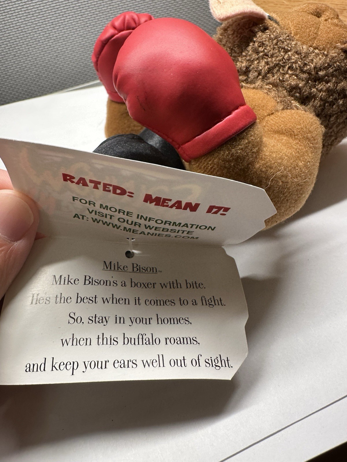 1997 InFamous Meanies Mike Tyson Bison Stuffed Toy w/ Original Tag Idea Factory