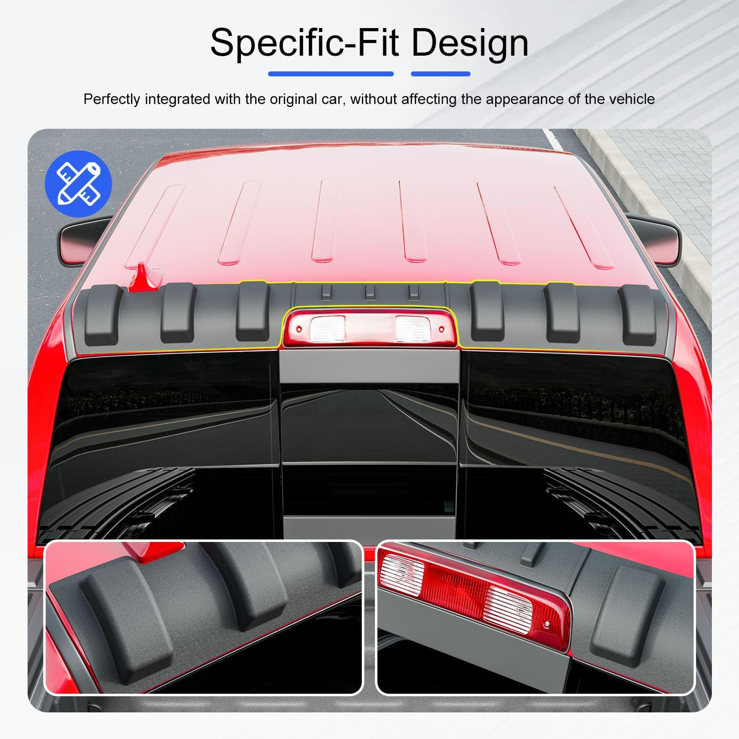 Rear Roof Protector Compatible with 2009-2018 Dodge Ram 1500 Truck Cab Roof Cove