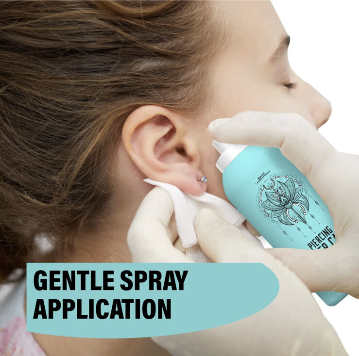 2 Base Labs Piercing Aftercare Spray | Saline Solution for Piercings, Bumps 4 oz