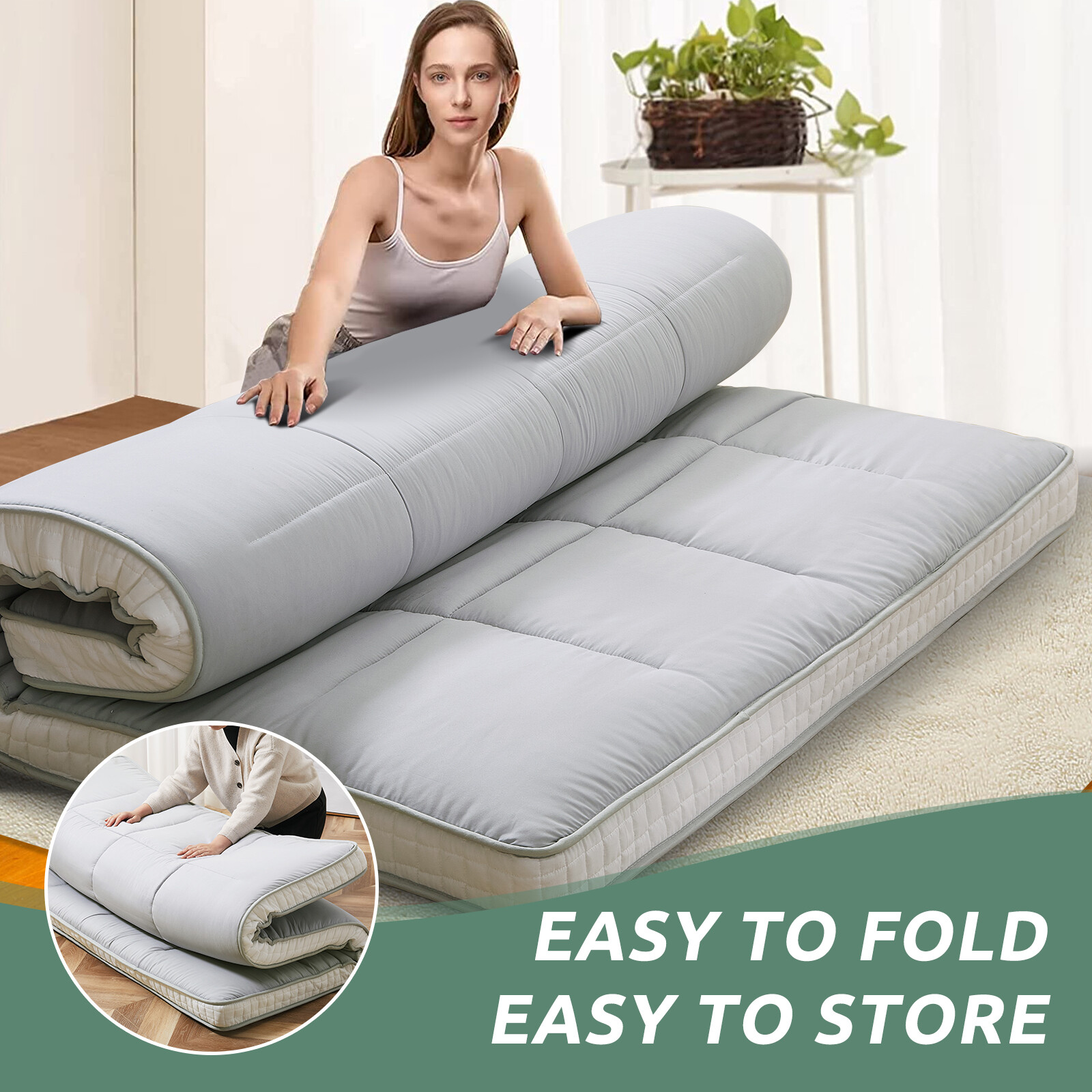 NAIZEA Japanese Floor Mattress Mattress Topper for Back Pain Camp Mattress Mat