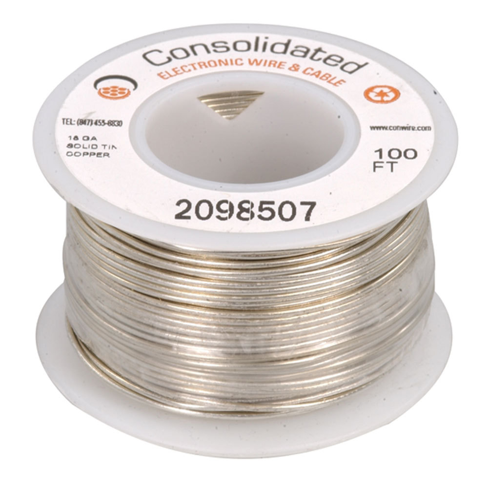 18 AWG  Solid Tinned-Copper Bus Bar Wire 100 Feet