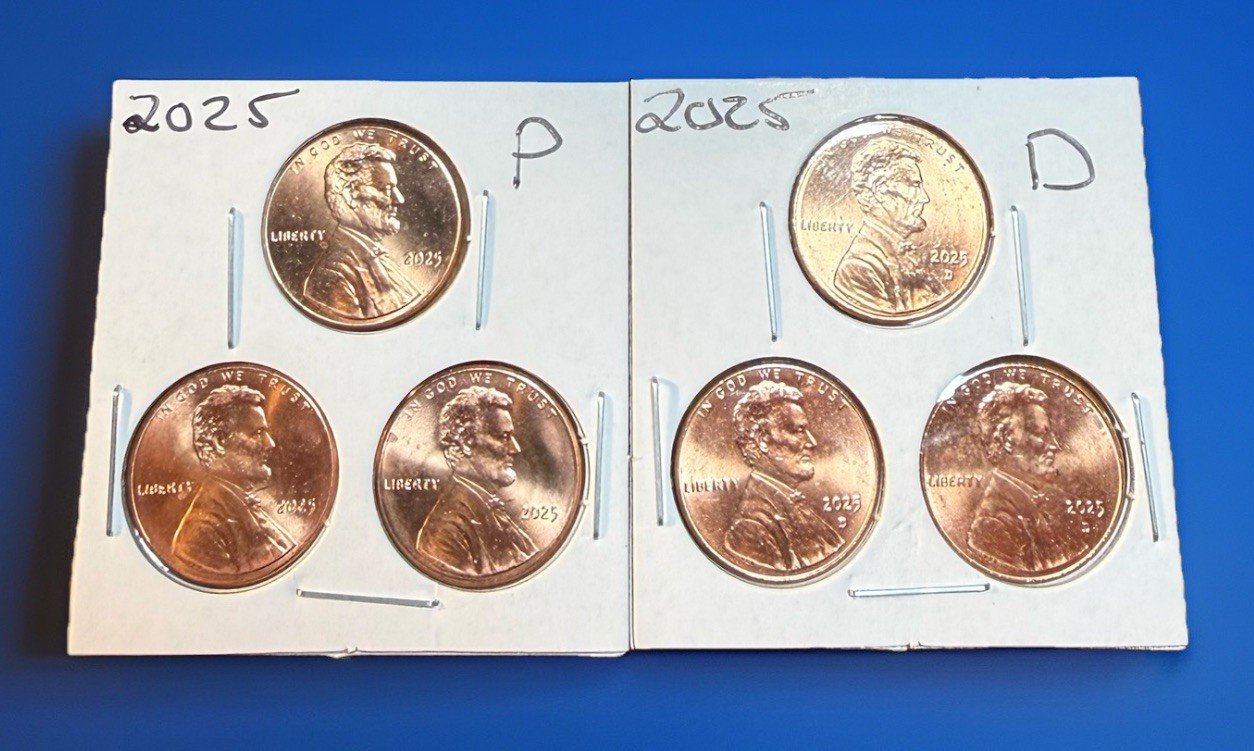 3 SETS! 2025 P & D Lincoln Shield Cents. Six(6) Coins. HUGE Volume Discounts!💥