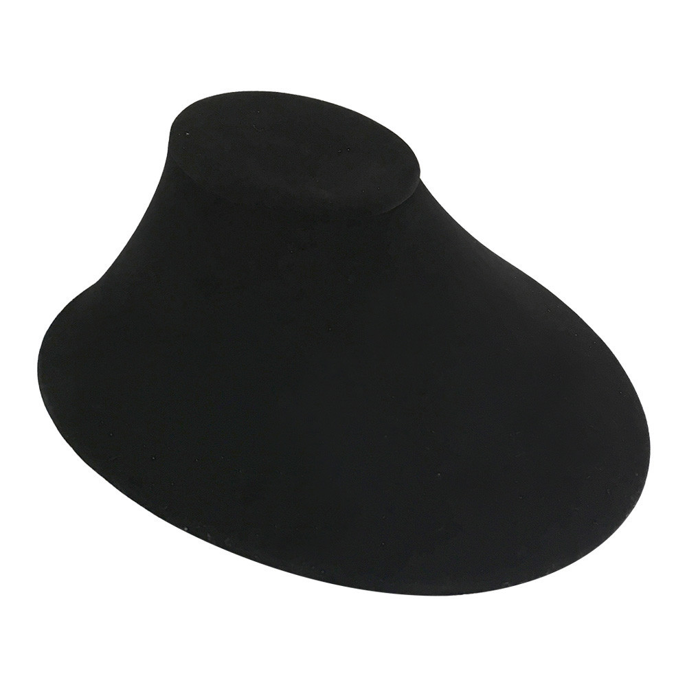 Black Narrow Velvet Necklace Display Large Bust Holder 8 L x 8-1/4 W x 4-5/8 H