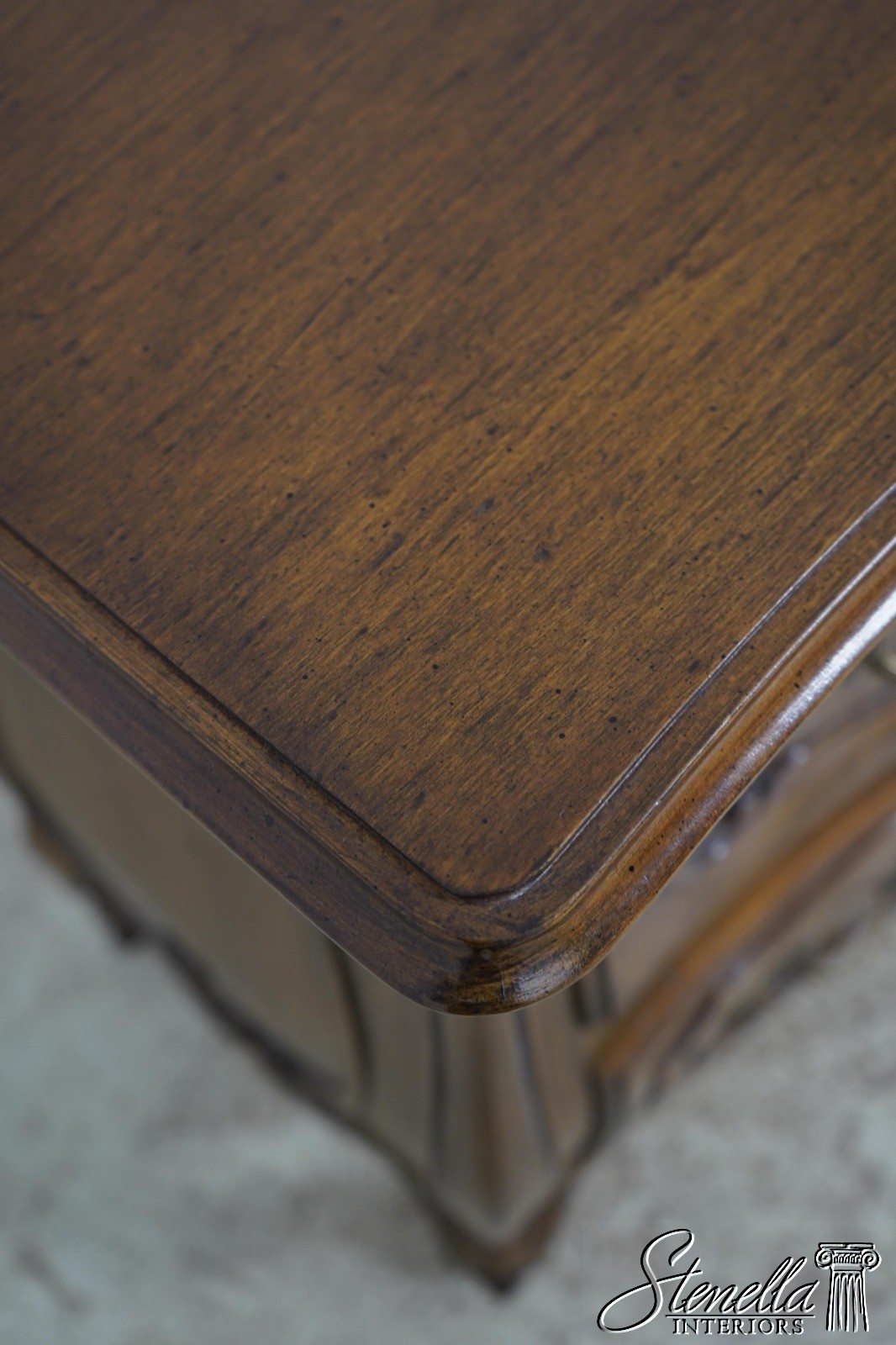 61893: Pair Italian Carved Walnut Finish Commodes Chests