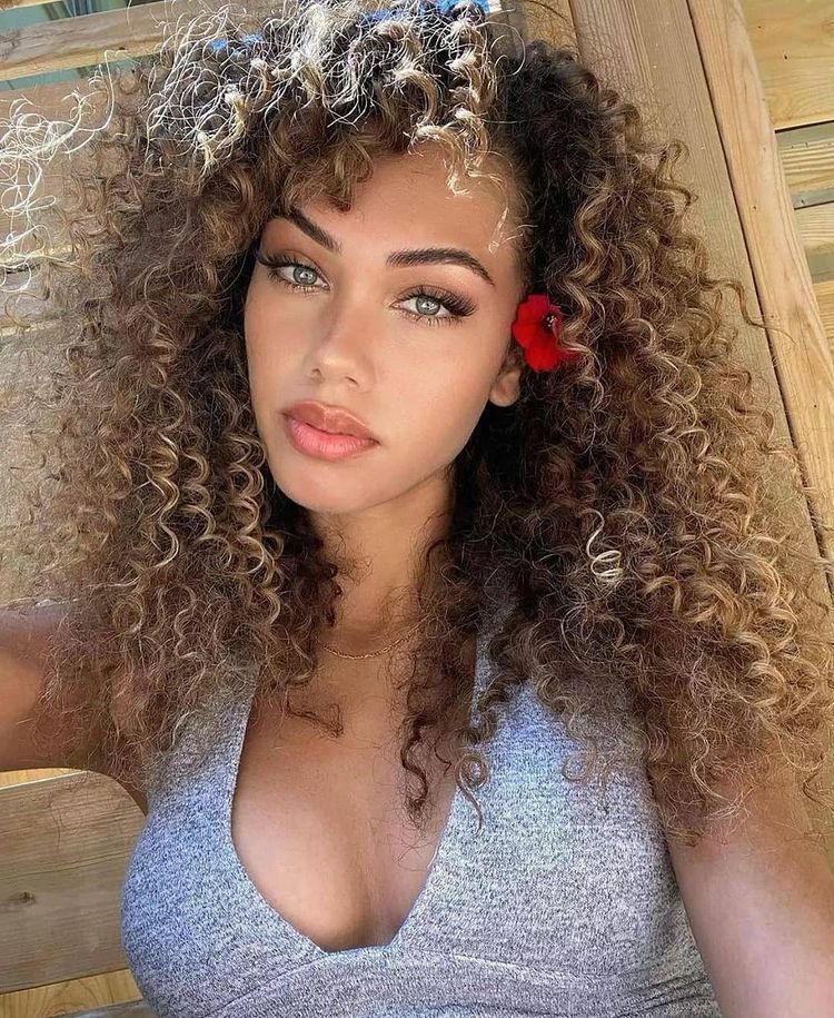 Ombre Brown Culry Wig for Women Brown to Blond Cosplay Wigs Synthetic Hair Wigs