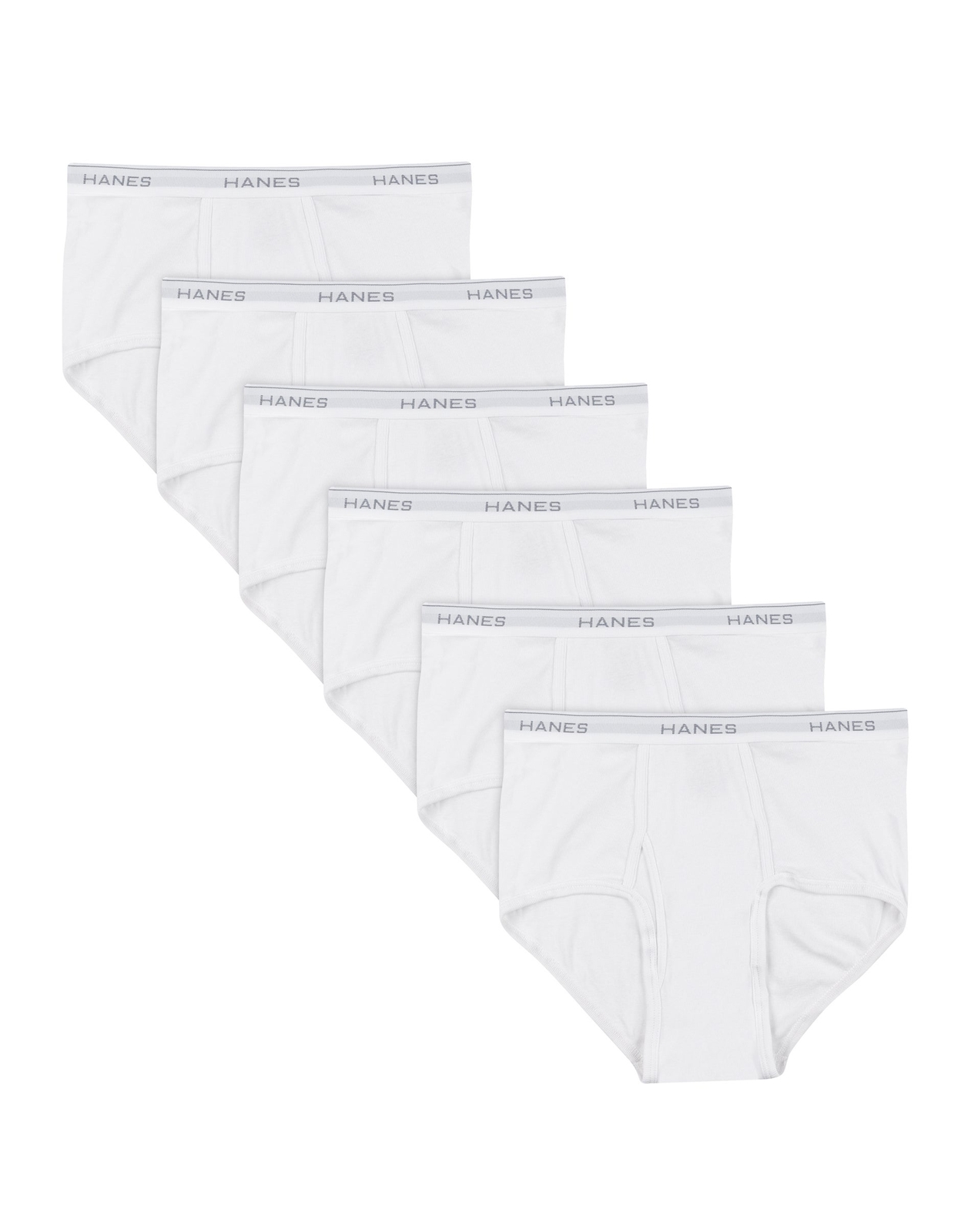 Hanes Briefs 6-Pack Men's Tagless Underwear White ComfortSoft Waistband Wicking