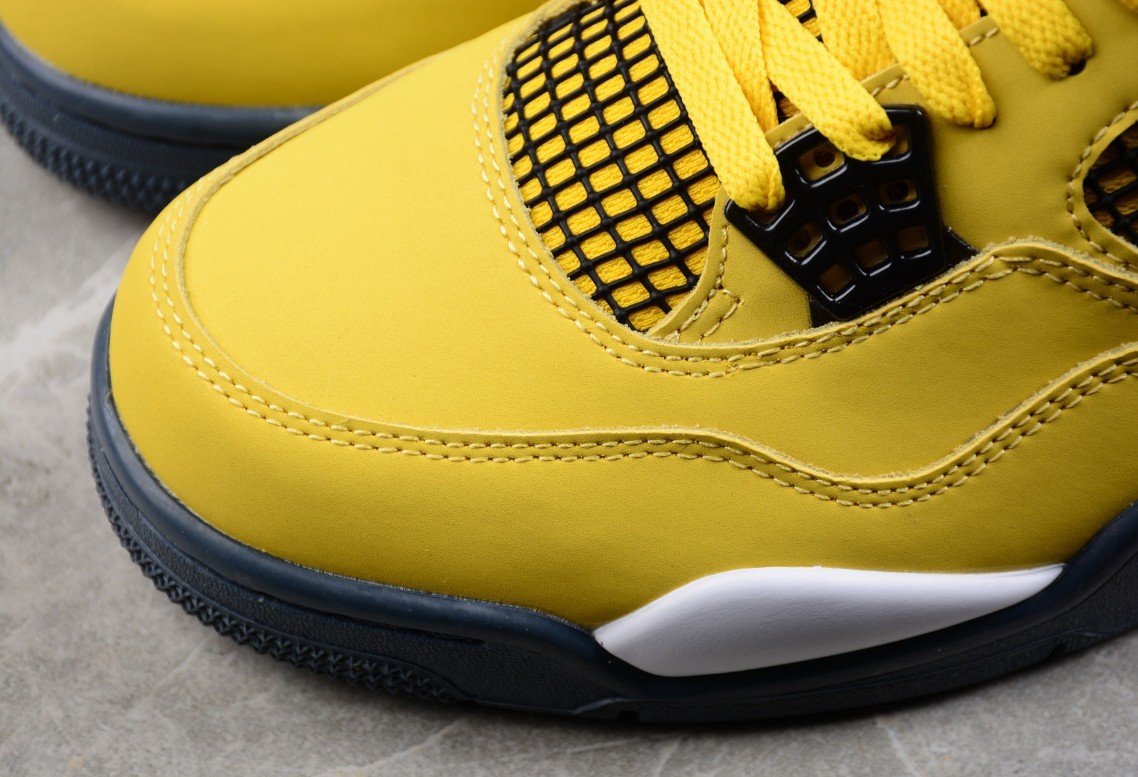 US Size 7-12 Jordan 4 Retro "Tour Yellow"Men's Mid Top Basketball Shoes.