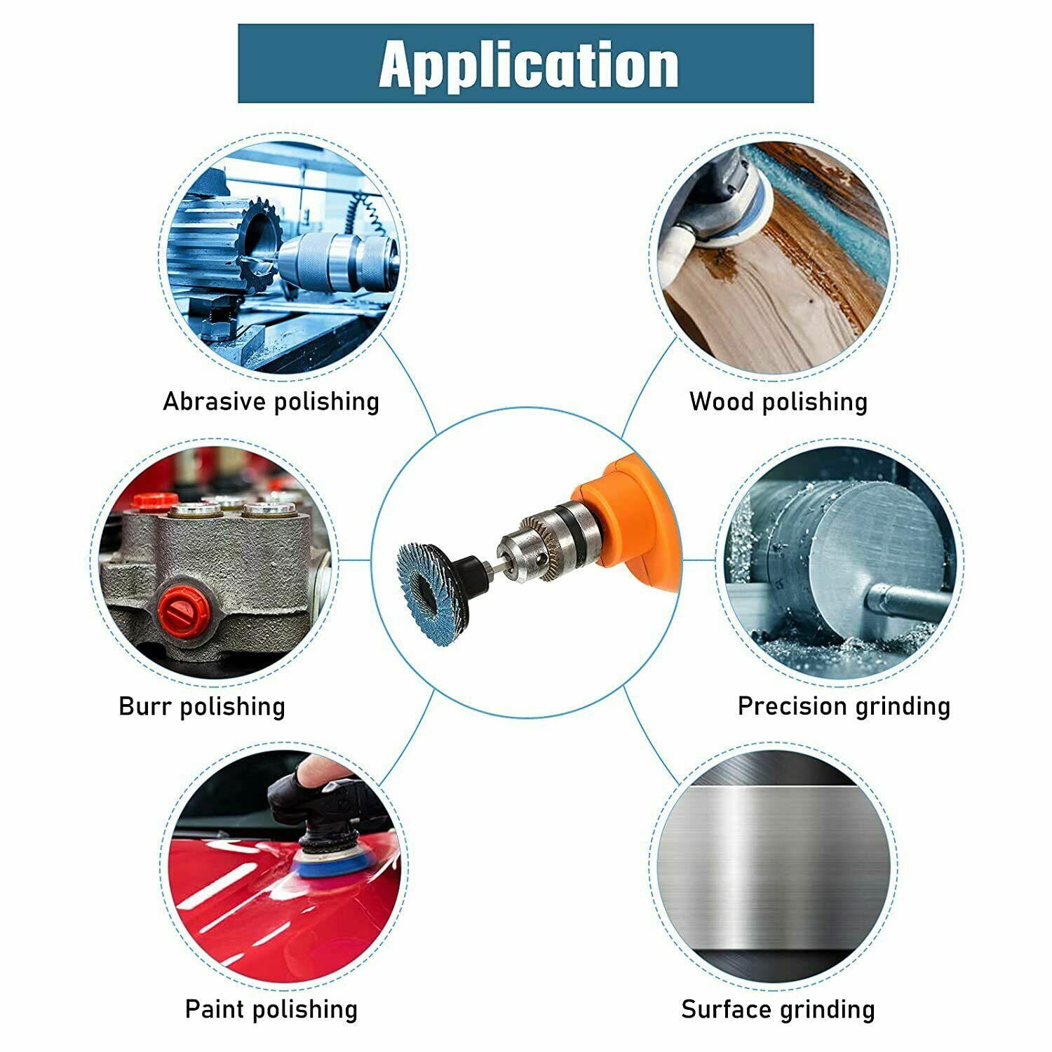 10x 2 inch Zirconia Roll Lock Die Grinder Drill Flap Disc 80 Grit Sanding Wheel