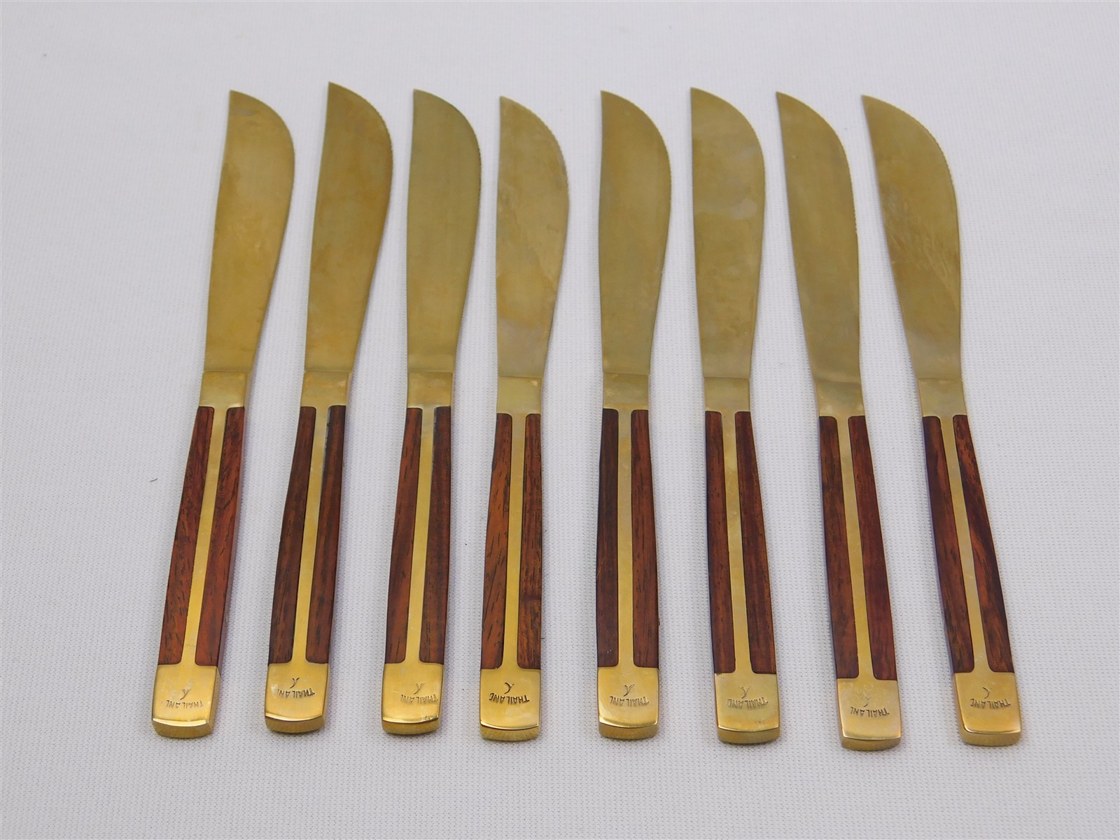 91Pcs JEAN-CLAUDE Bronze & Rosewood Flatware Set MCM Service for 8 + Service Pcs