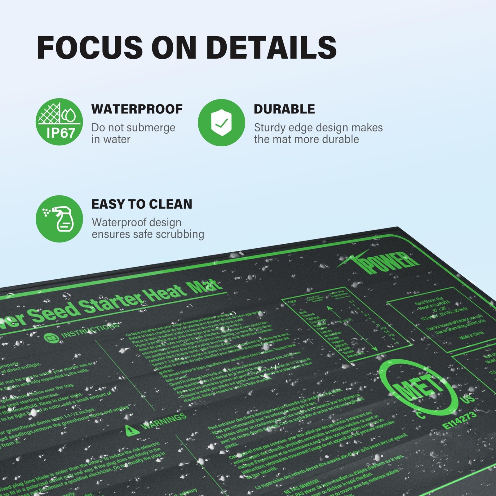 10" x 20" Seedling Heat Mat Warm Hydroponic Heating Pad for Greenhouse 2 Pack